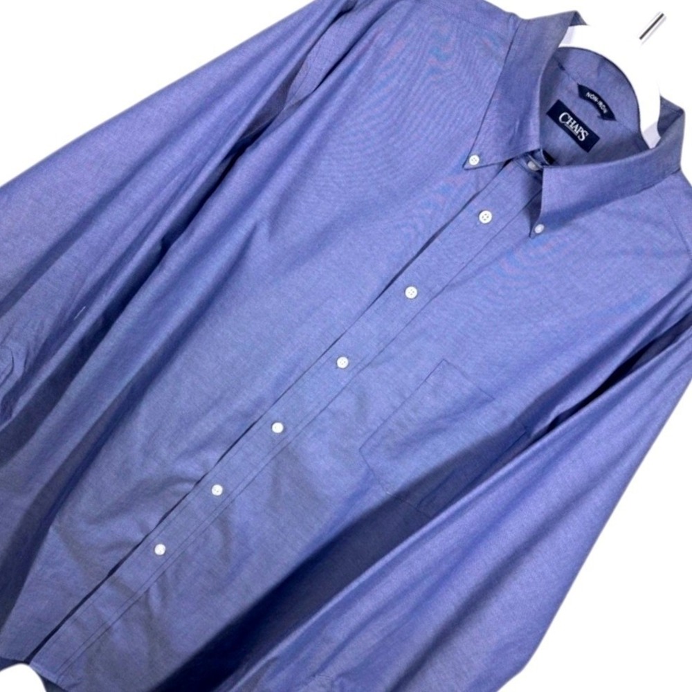 CHAPS Mens Classic Fit Non Iron Long Sleeve Button Down Dress‎ Shirt XL - Picture 3 of 8